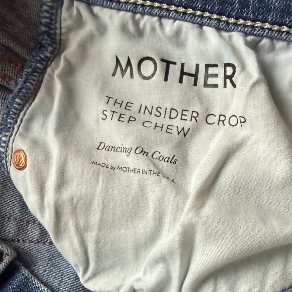 MOTHER Insider Crop Step Chew Jeans - Light Wash Blue